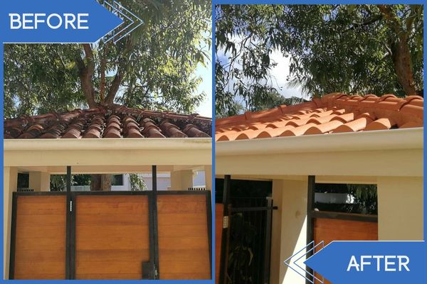 Gate Roof Pressure Washing Before Vs After